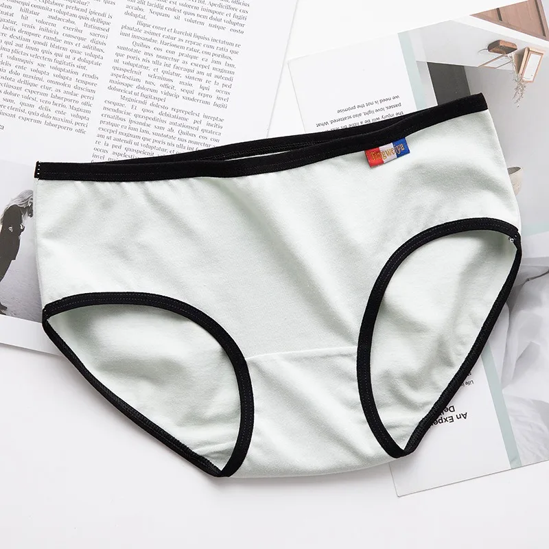 1pcs Women Briefs Cotton Sexy Panties Solid Color Fashion Girl Lovely Ladies Cartoon Cute Soft Plus Size Lingerie | Женская одежда