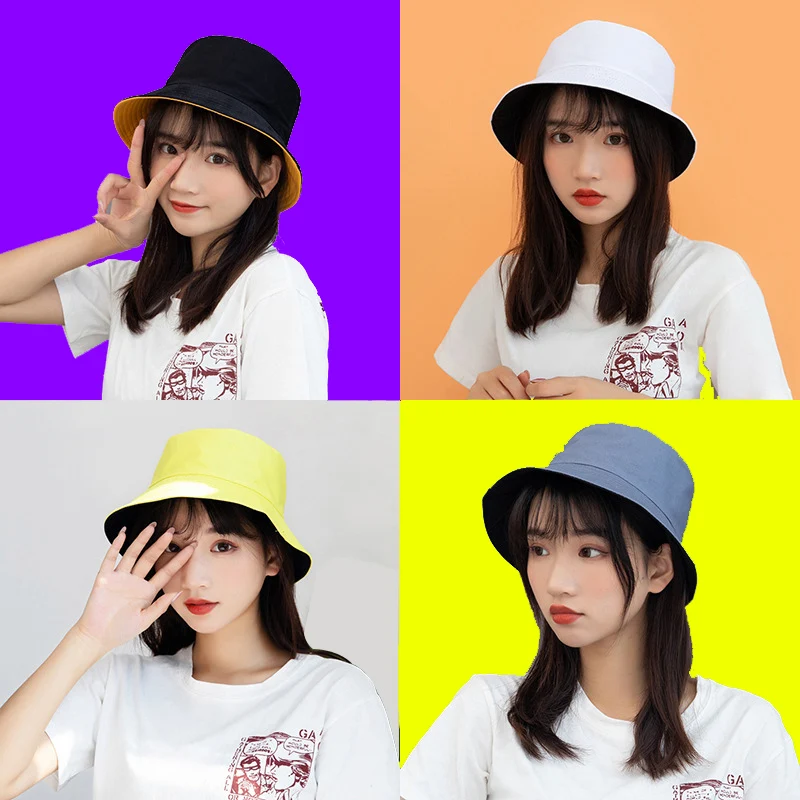 Двусторонняя однотонная шапка для мужчин и женщин Корейская версия Студенческая