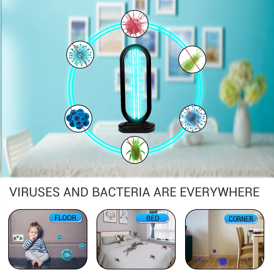 УФ светильник лизатор с дистанционным управлением 50 Вт лампа для дезинфекции