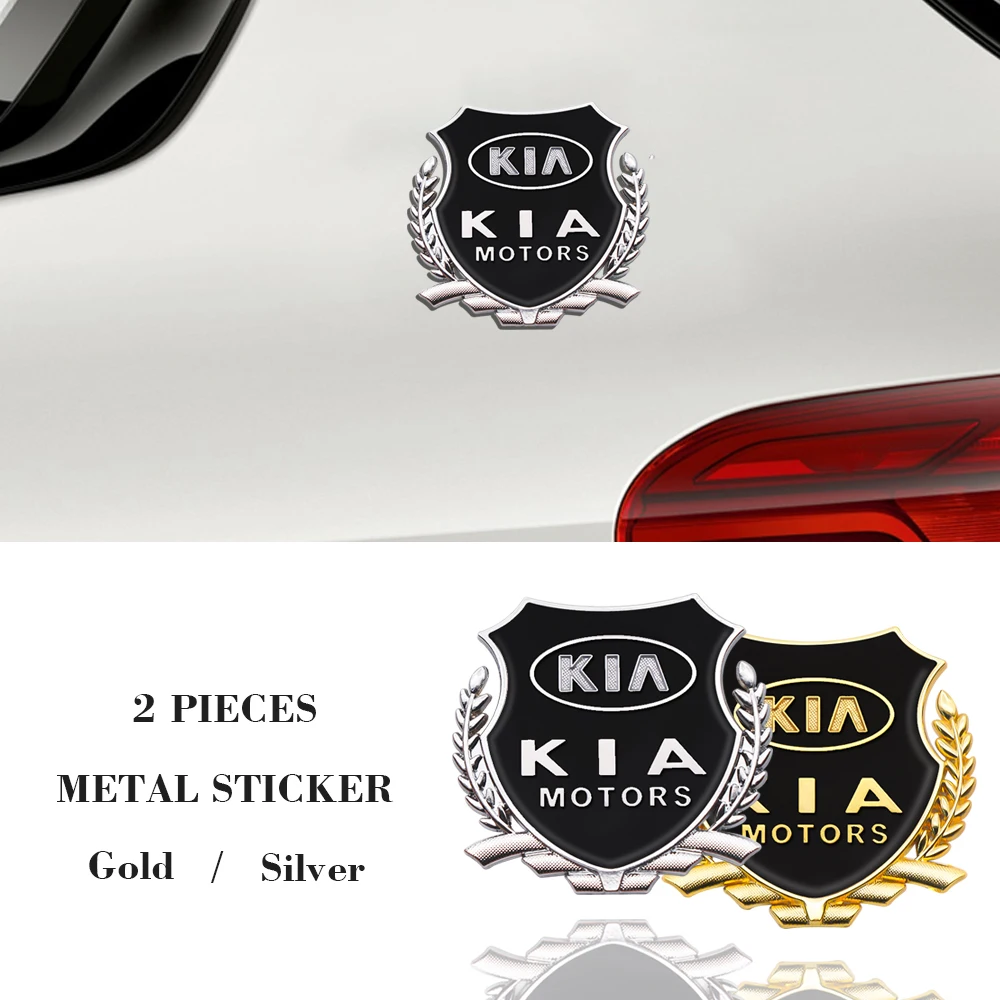 

2pcs 3D Metal Side Door Badge Stickers Side Window Emblem Decals For KIA Cerato Sportage R K2 K3 K5 RIO 3 4 Sorento Car Styling