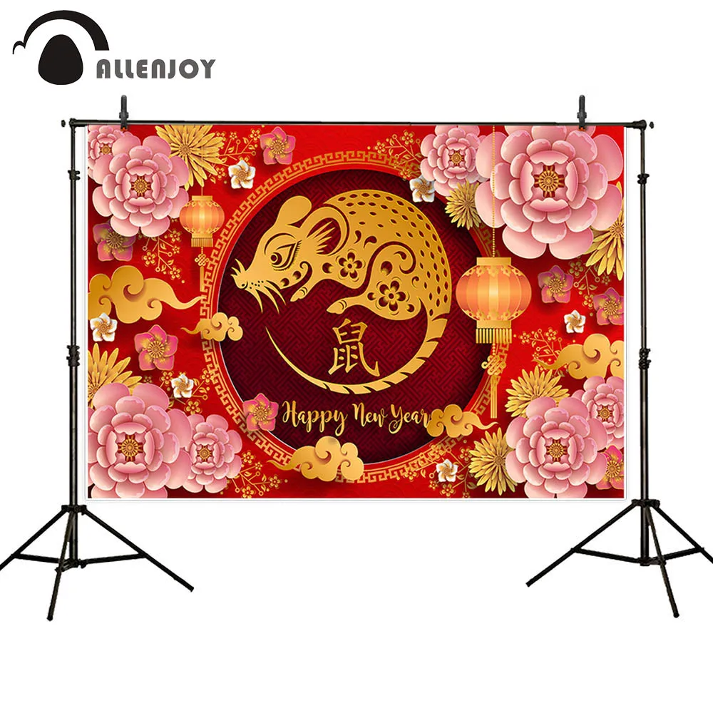 Фотофон Allenjoy новый год крысы 2020 красный китайский стиль зимняя Вечеринка