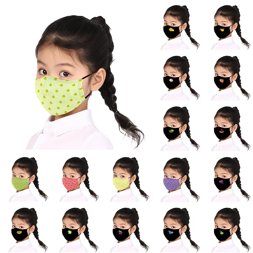 

Child Print Dustproof Mask Fog Haze PM2.5 Can Put Filter Mask Fabric Face Mask Washable Reusable mascherina lavabile A50