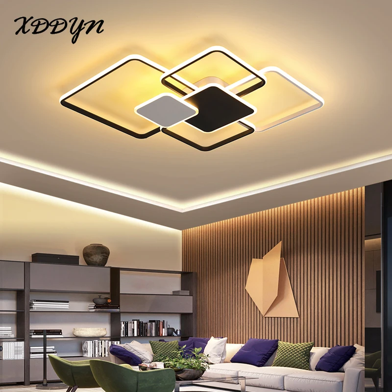 

Modern led ceiling light black and gold/black white lamp for living room dining room bedroom ceiling lamp indoor lighting