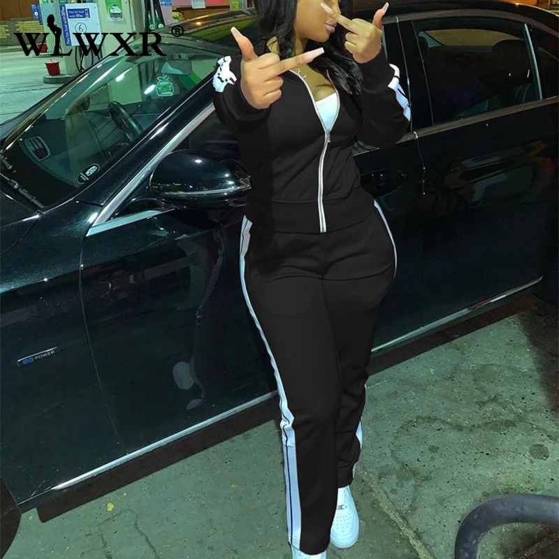 WLWXR спортивный костюм 2 из двух частей комплект одежды на застежке молнии с