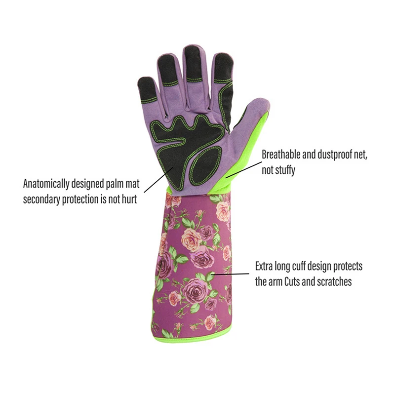 

Длинные садовые перчатки для обрезки растений, садовые перчатки с защитой от шипов, перчатки унисекс для защиты предплечья