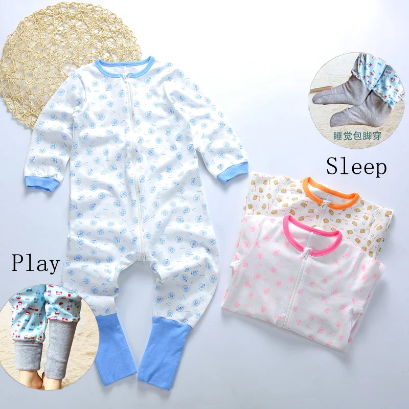 Одежда для малышей из 100% хлопка с длинным рукавом на молнии цельная мальчиков и