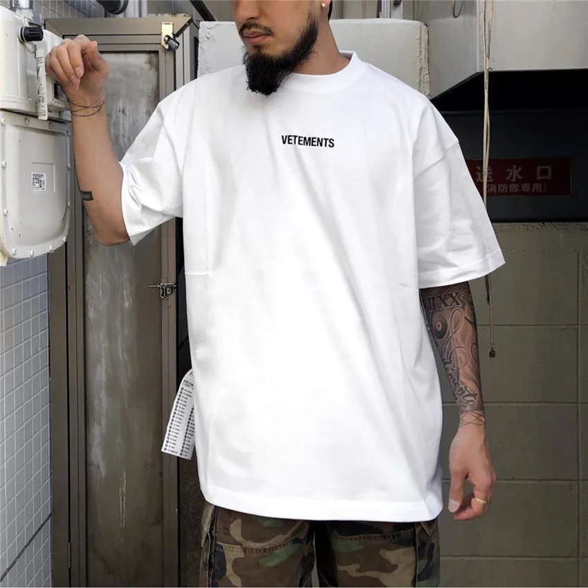 

Unisex Vetements T-shirt Men Women Cotton T-shirts Garderobe Strip Vetements Top Tees Colors style Cotton Short Sleeve
