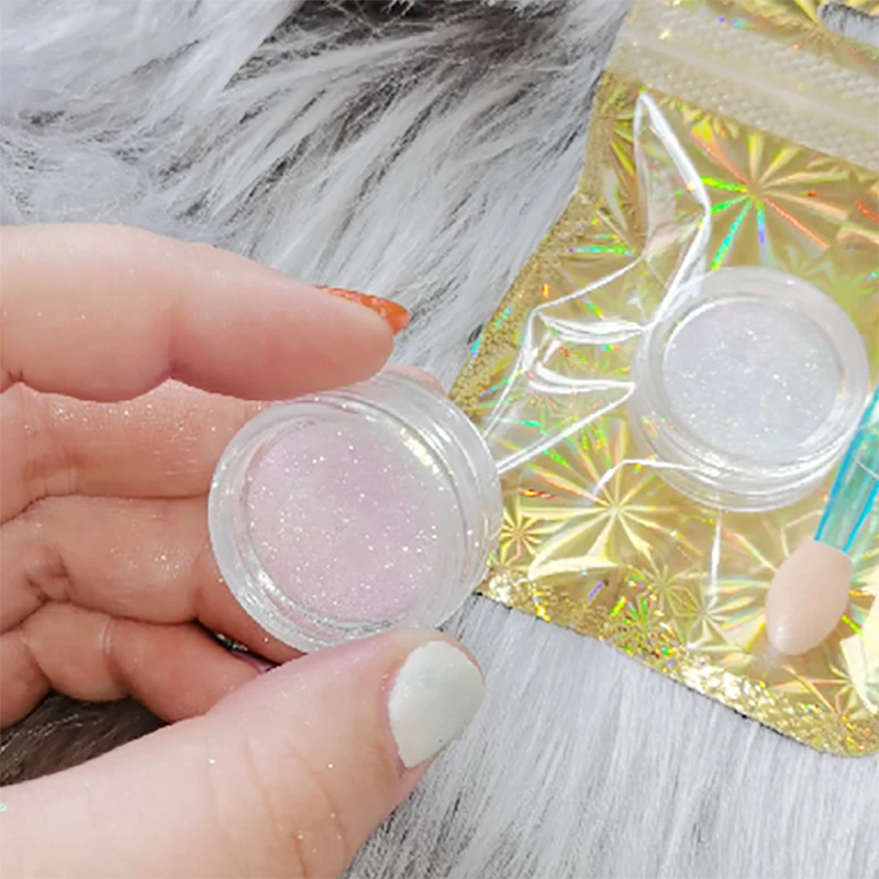 1 баночка хромированный Блестящий светильник дневного света 80 мкм перламутровая