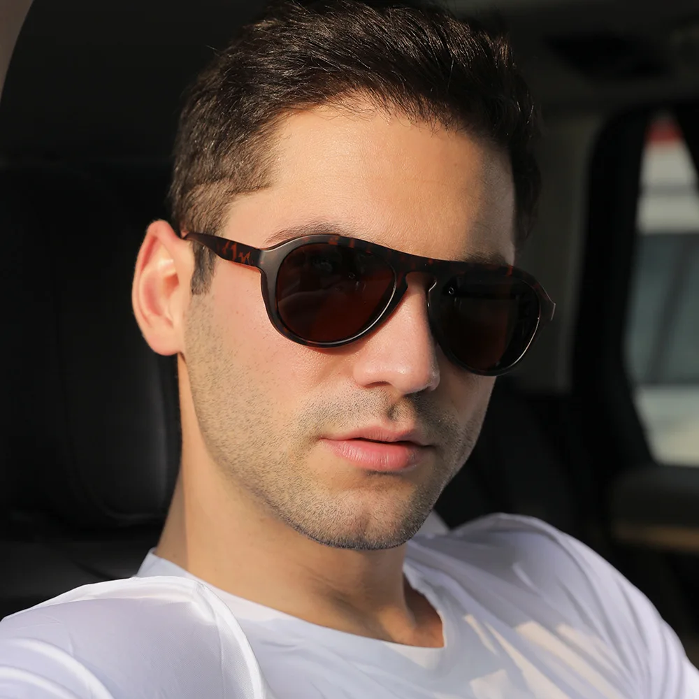 Мужские поляризованные солнцезащитные очки с черепаховым ветровым стеклом