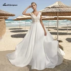 Lakshmigown кружевное богемное свадебное платье 2021, v-образный вырез, открытая спина, размера плюс Бохо пляжное шифоновое платье трапециевидной формы свадебное платье vestido de novia