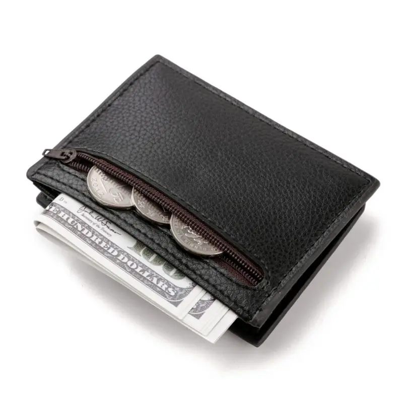 

Fashion Leather Men Slim Money Case Credit Card Holder Coin Pocket N7MF