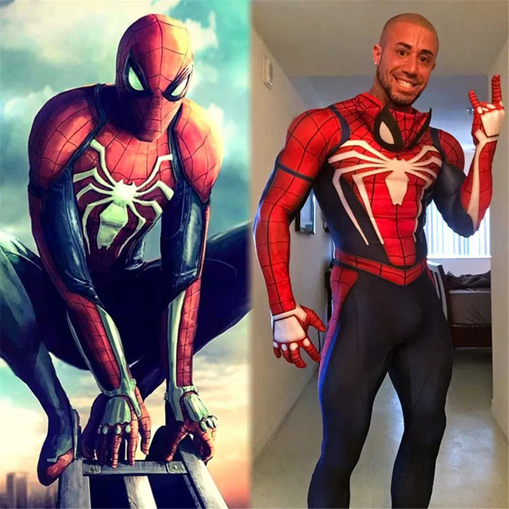 Новая игра PS4 INSOMNIAC костюм Человека паука 3D принт спандекс лайкра Spider man костюмы