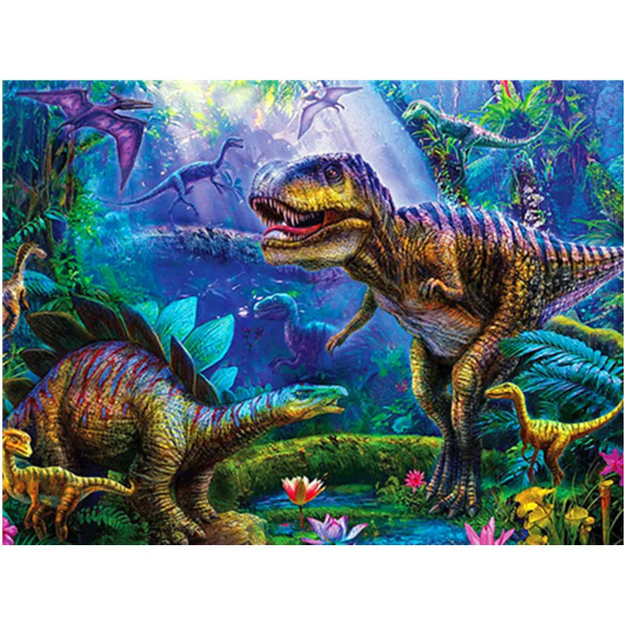 

Full Square Round Drill Set Diy Diamond Painting Dinosaurs 5d Diamond Embroidery Cross Stitch Mosaic Kids Room Decor