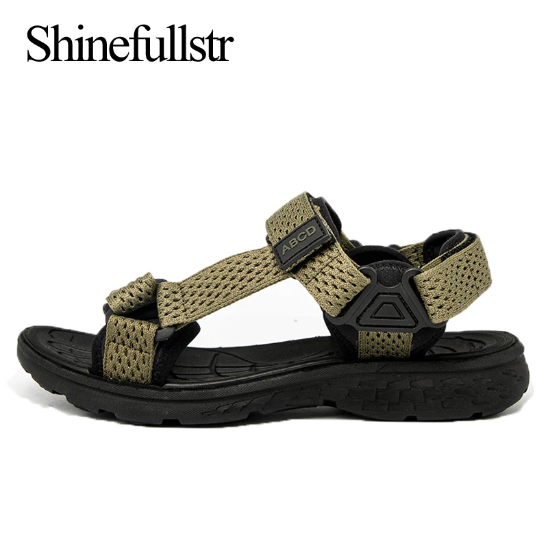 

Light Men Mesh Sandals Casual Plus Size Fashion Flat Sandles 2021 Summer Breathable Sandalias Hombre Sandales 47 Dropshipping