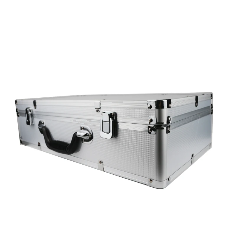 Estuche de aluminio para almacenamiento de micr&oacute;fono inal&aacute;mbrico, caja de herramientas de aluminio para micr&oacute;fono port&aacute;til-2