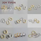 Женские маленькие серьги-кольца из серебра 925 пробы, в французском стиле, панк, хип-хоп, геометрической формы, золотые, серебряные, вечерние ювелирные украшения, аксессуары
