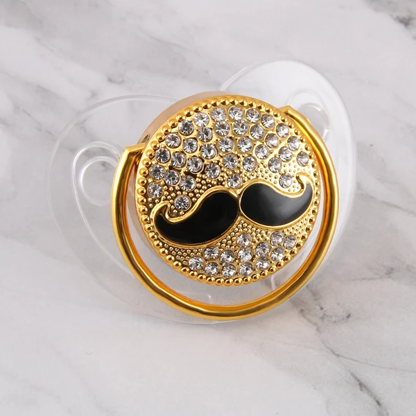 Mustache Роскошные Детские Соски Оптом Bling Bling Соска со Стразами Детские Ортодонтические Пустышки Кристалл Соска Соска - Цвет: Mustache