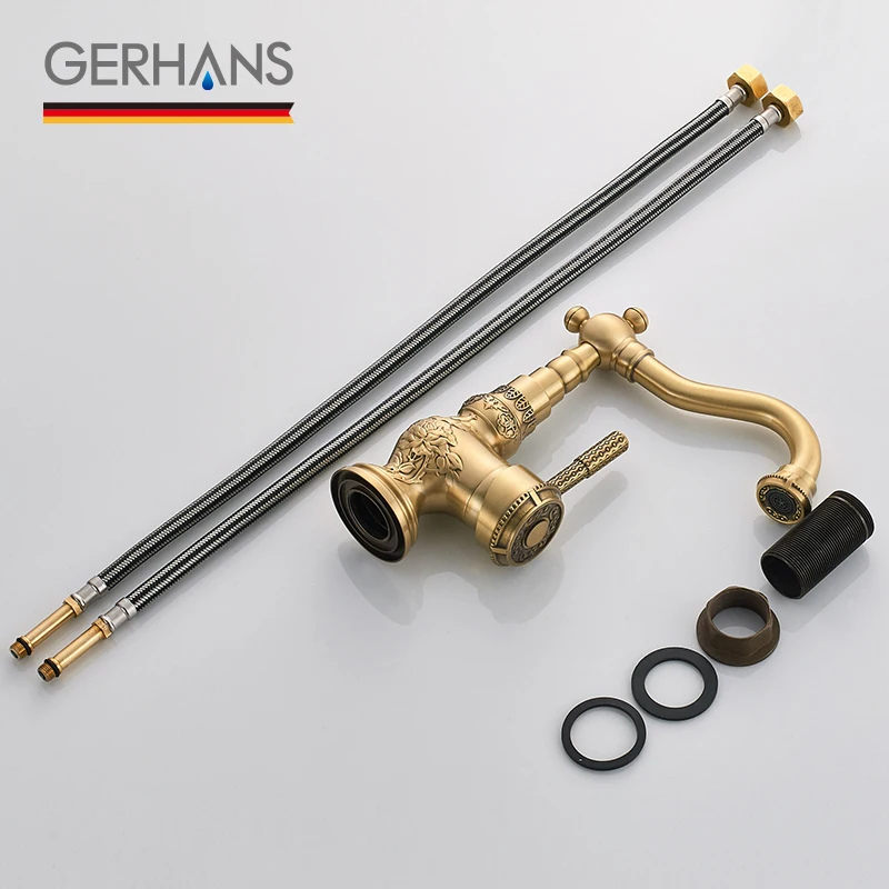 GERHANS Faucet K11018 Смеситель для умывальника с гайкой Цвет: Античная бронза|Смесители