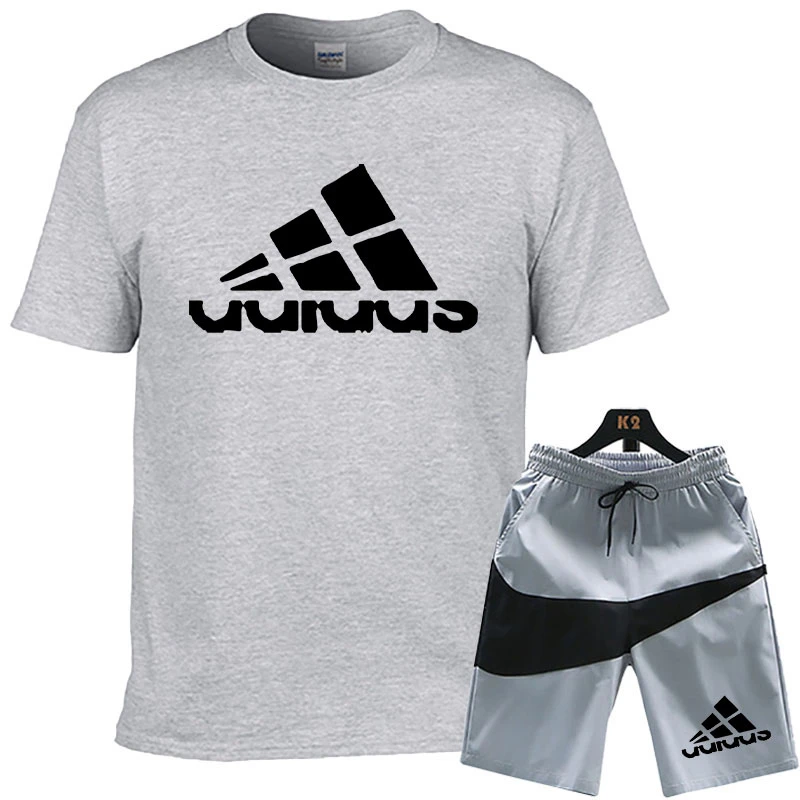 

2021 Summer Mens Fashion Ensemble Homme Short Sleeve Tracksuit Casual T-shirt+Shorts 2 Pieces Sets Joggers Oversized Sportswear