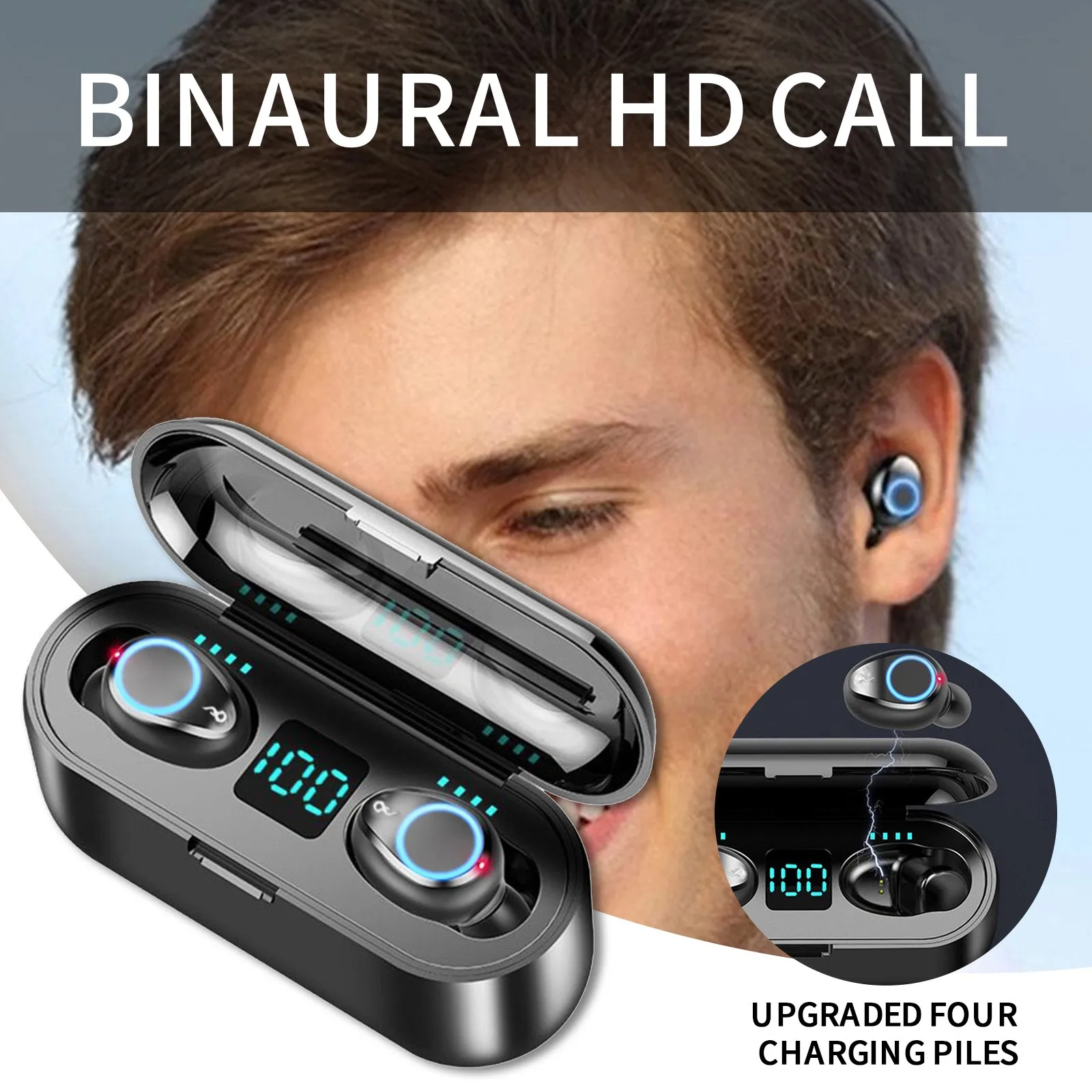 Bluetooth 5 0 гарнитура стерео бас наушники светодиодный цифровой дисплей