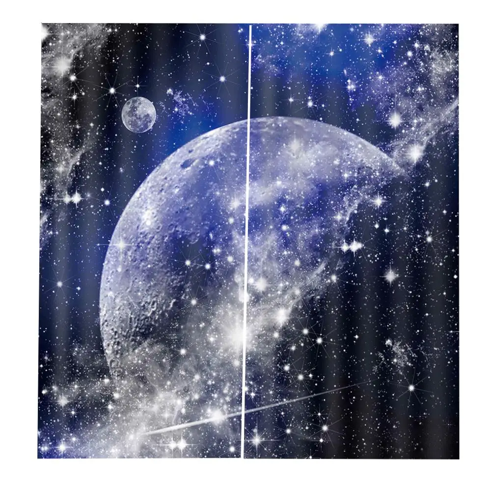 High Quality Arts Curtains Earth starlight Geometry image Modern Window Drapes For Living room bedroom Indoor Decor | Дом и сад