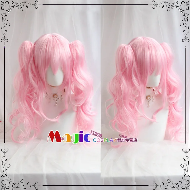 

Two Types FGO Fate Grand Order EXTRA Tamamo No Mae Cosplay Wigs Long Pink Ponytails Curly Wig Heat Resistant Synthetic Hair Wig