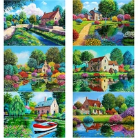 5d diy diamond painting color scenery tree pictures diamond embroidery lake full square round rhinestone crafts home decor gift