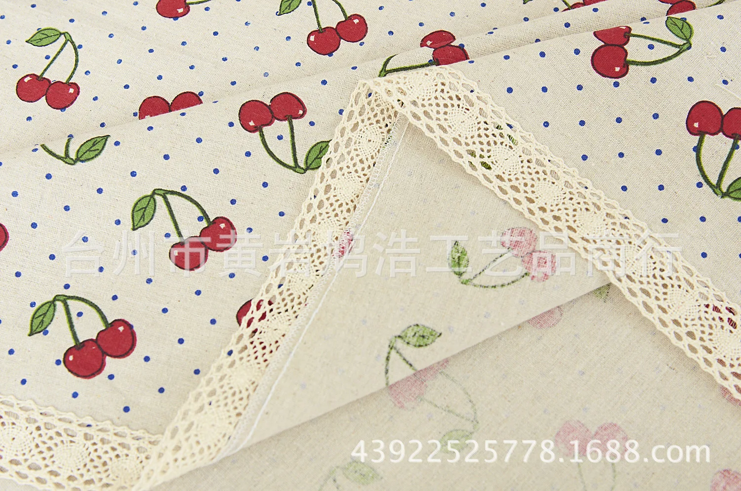 

Tablecloth Big Cherry Cotton Linen Printed Gauze Lace Fabric Pastoral Style Teapoy Table round Table Dining Table Cover Cloth Ta