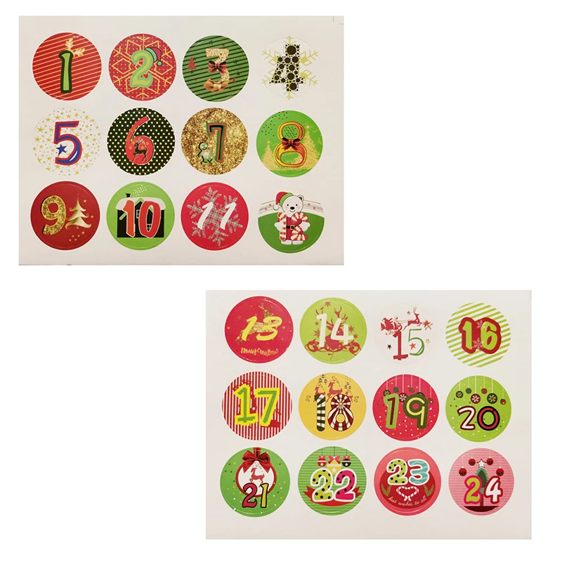 

DIY Christmas Numbers Bag With 24 Days Advent Calendar Stickers Ornament Christmas Gift Bags Countdown Bag Candy Storage Sacks