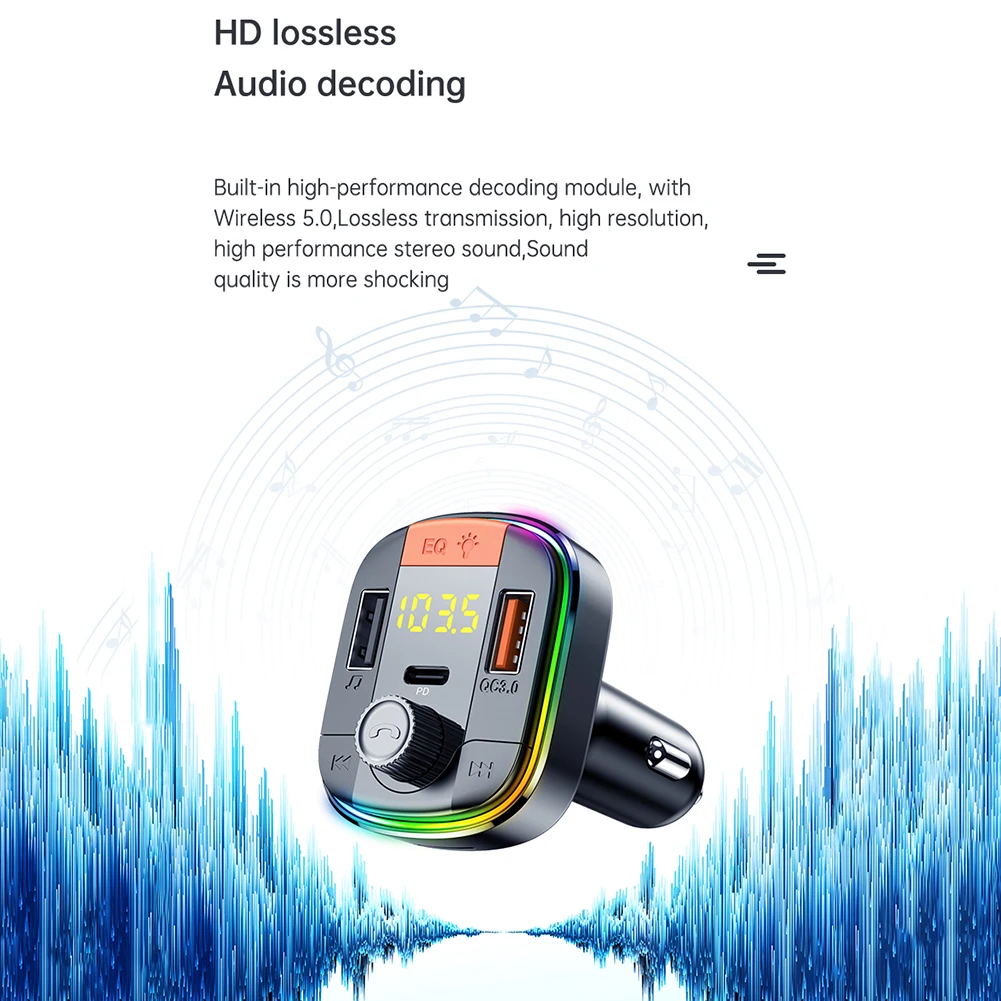 FM-передатчик 7 цветов T832 светодиодная подсветка телефон с MP3-плеером легкая