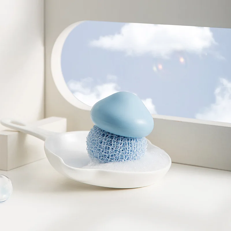 

Cute Cloud Brush Removable Nylon Wire Ball Kitchen Steel Wire Ball Powerful Decontamination Multi-Color Durable Cleaning Ball