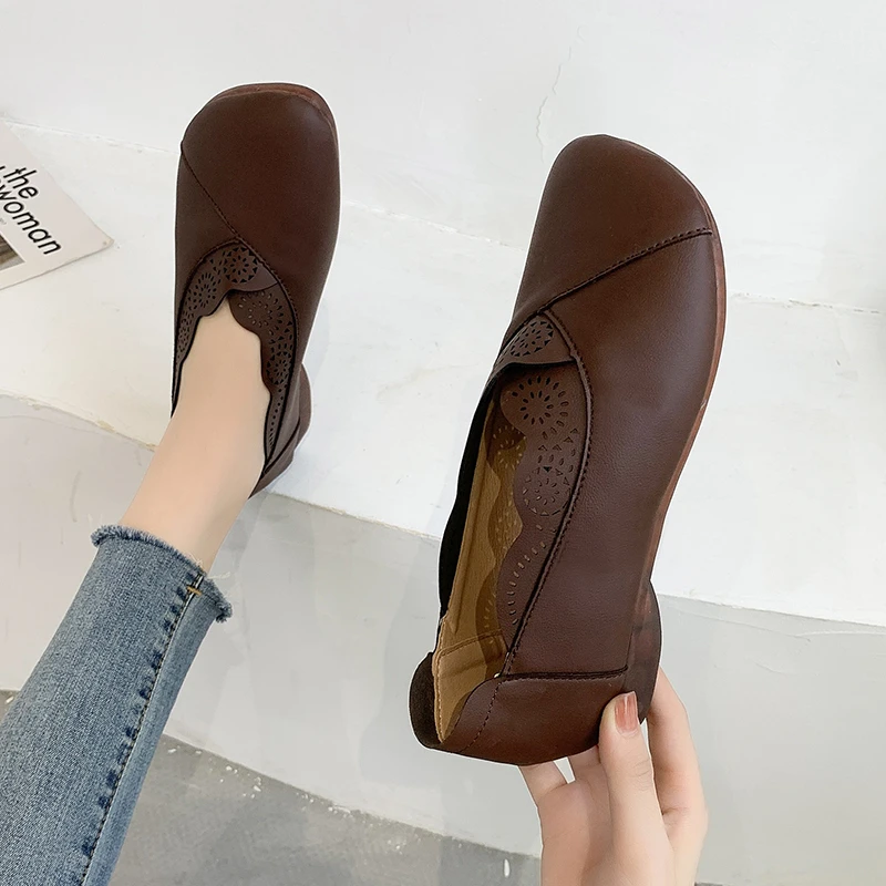 

Женские туфли на плоской подошве, элегантные офисные туфли из искусственной кожи, лето 2022