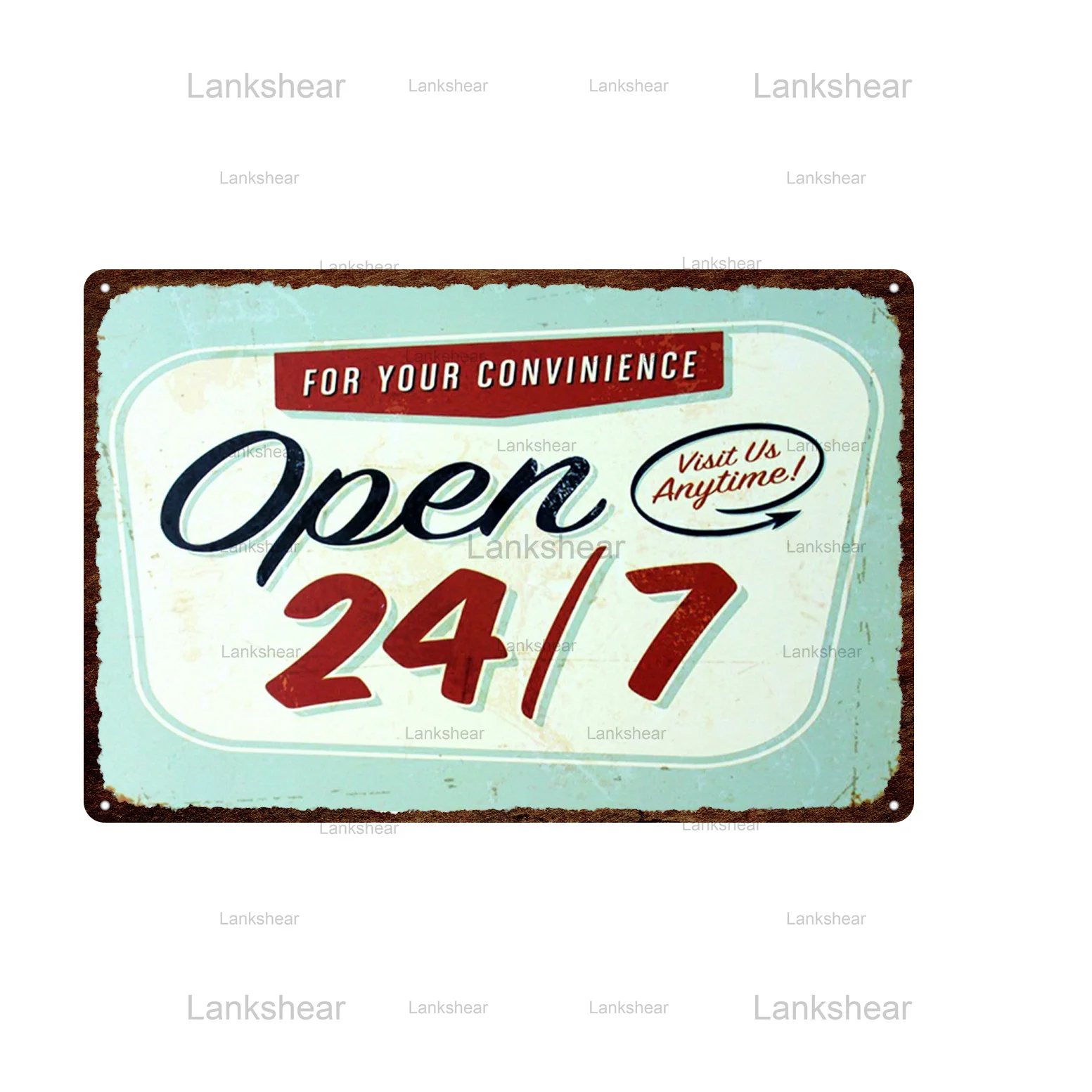 Винтажный предупредительный металлический жестяной знак приходит. Мы открываем.