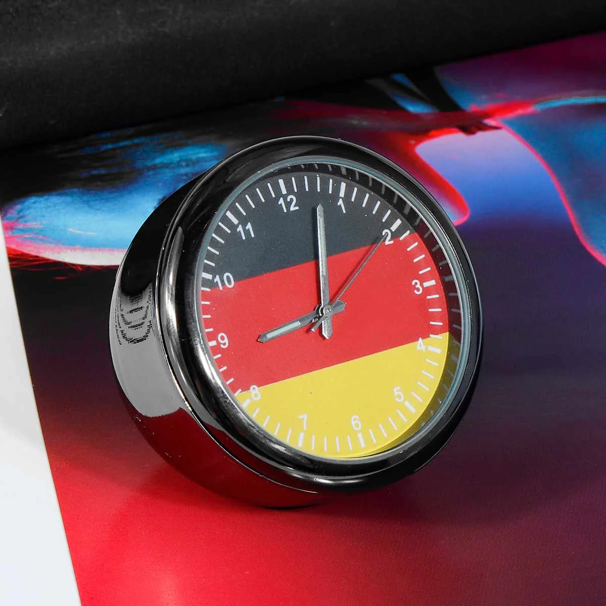 German Flag Автомобильные светящиеся кварцевые часы британский немецкий флаг авто украшения интерьера аксессуары Автомобильные клапаны клип часы подарки - Цвет: German Flag