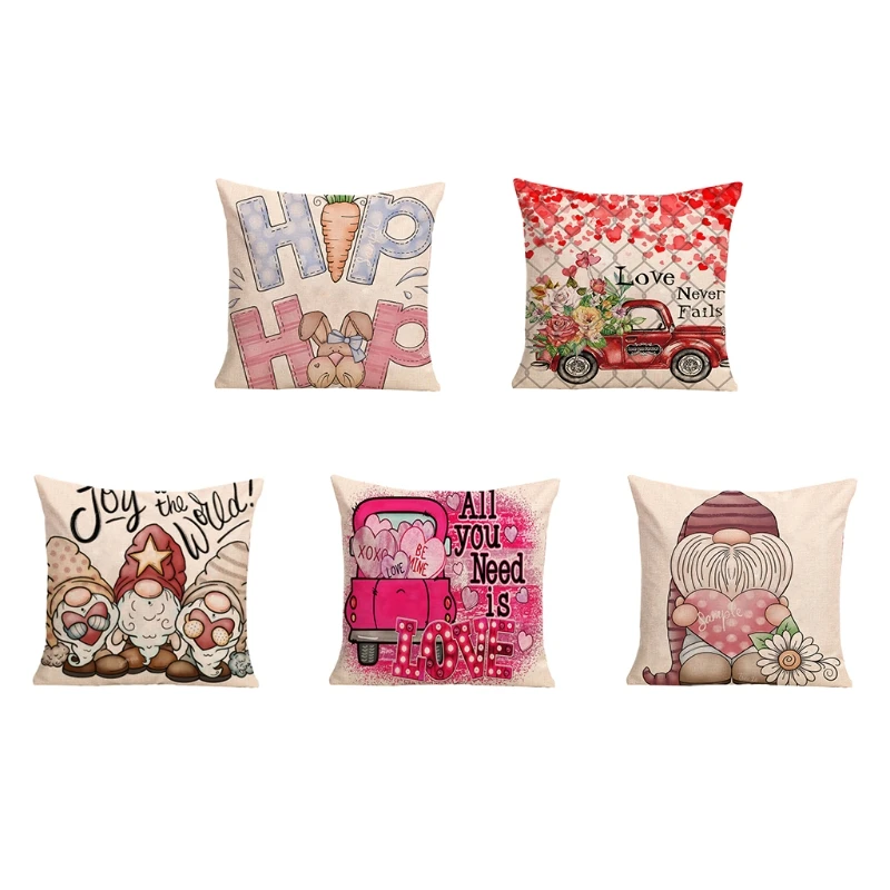 

5x Valentines Pillow Covers 18x18'' Valentine's Day Decoration Throw Pillowcase