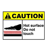 warning caution hot surface do not touch car sticker vinyl sunscreen car window car styling accessories pvc 14cm10cm