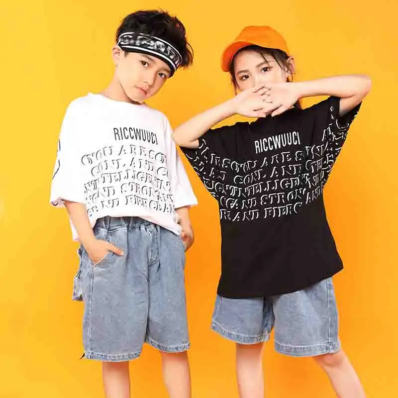 

Children's Day Clothes Boys Girls Jazz Dance Costumes Kids Ballroom Sreet Dance Clothing Hip-Hop Wear Casual Top Shorts XS1432