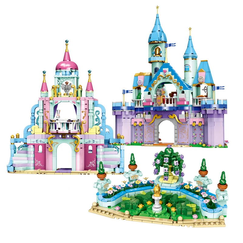 

Princess Friends The Blocks Castle Creative Pumpkin Carriage Wedding Garden Building Blocks Sets Christmas Gift for GirlsToys