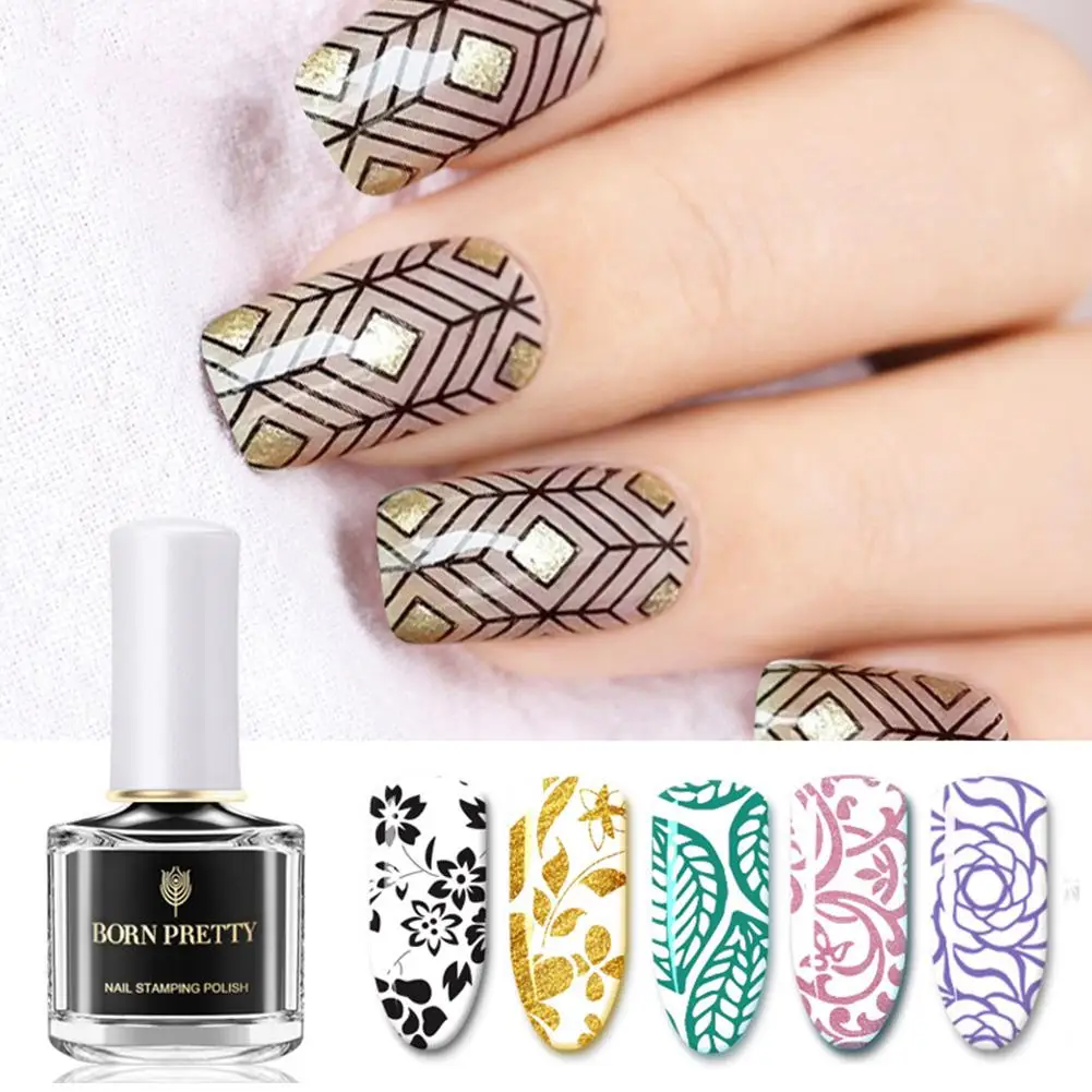 6 мл Гель лак для ногтей с цветочным принтом быстро сохнут штамповка Для женщин