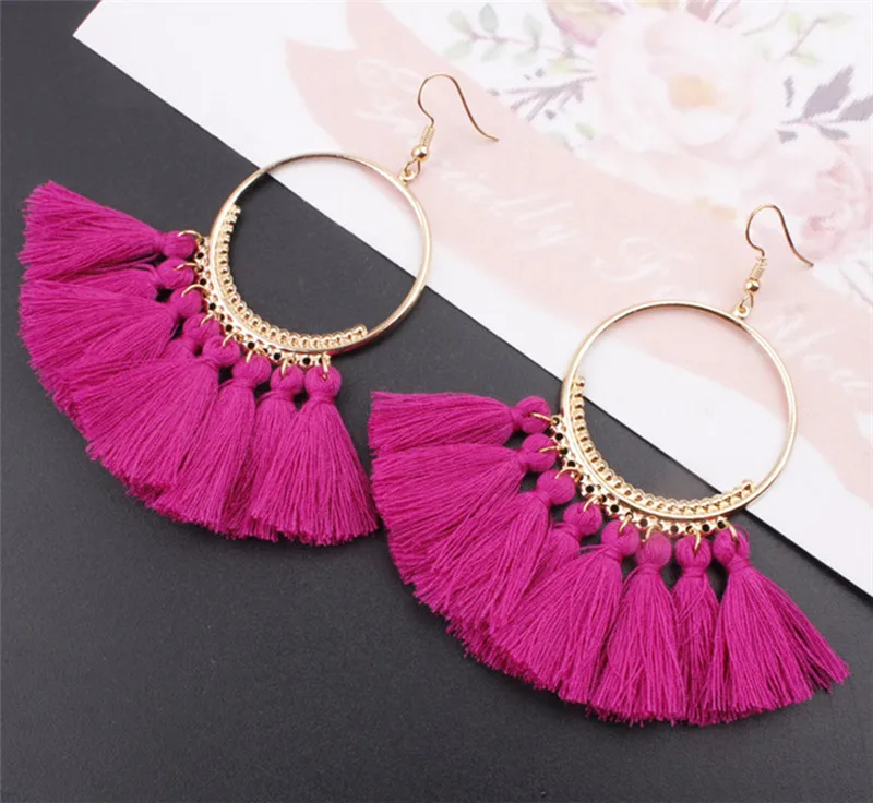 X-ROYAL 3 Слоистые богемные Роскошные массивные Серьги-кисточки Boho модные ювелирные изделия женские длинные висячие серьги