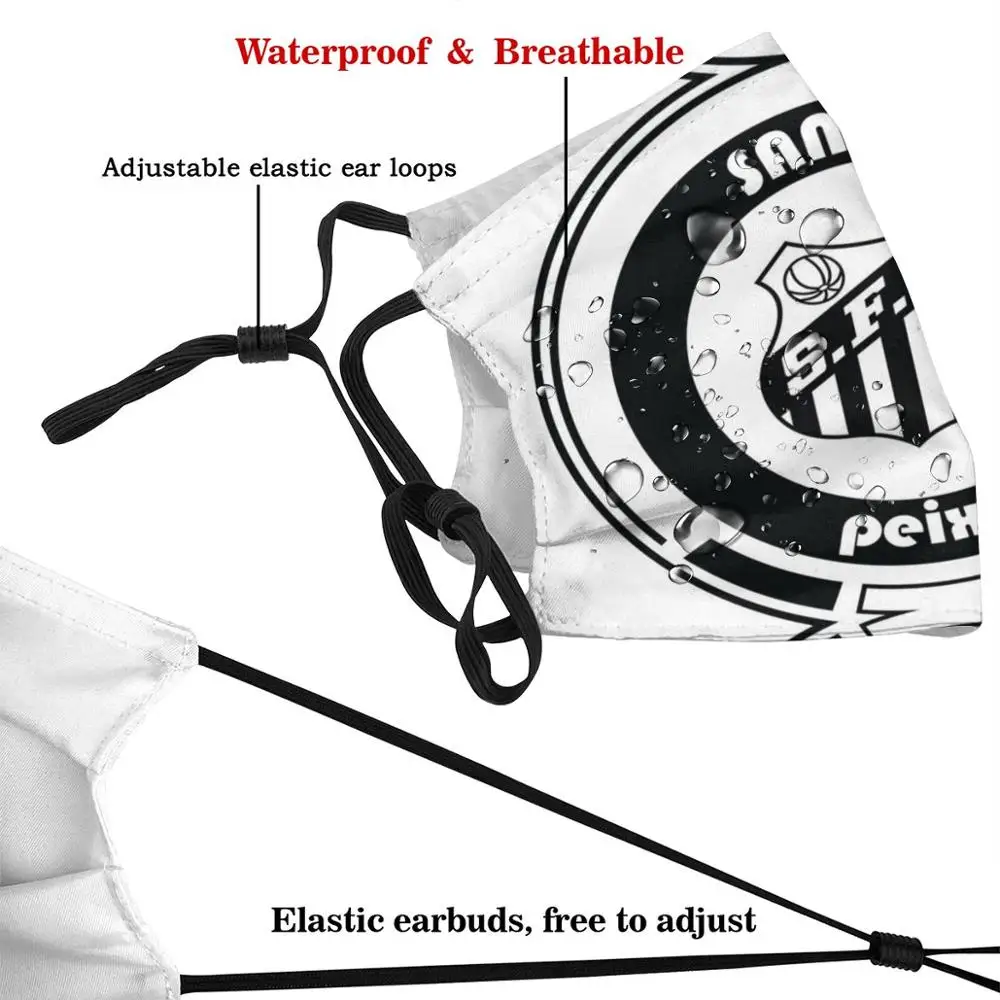 Евро клуб-команда Сантос печати моющийся фильтр евро футбольные лиги Маска