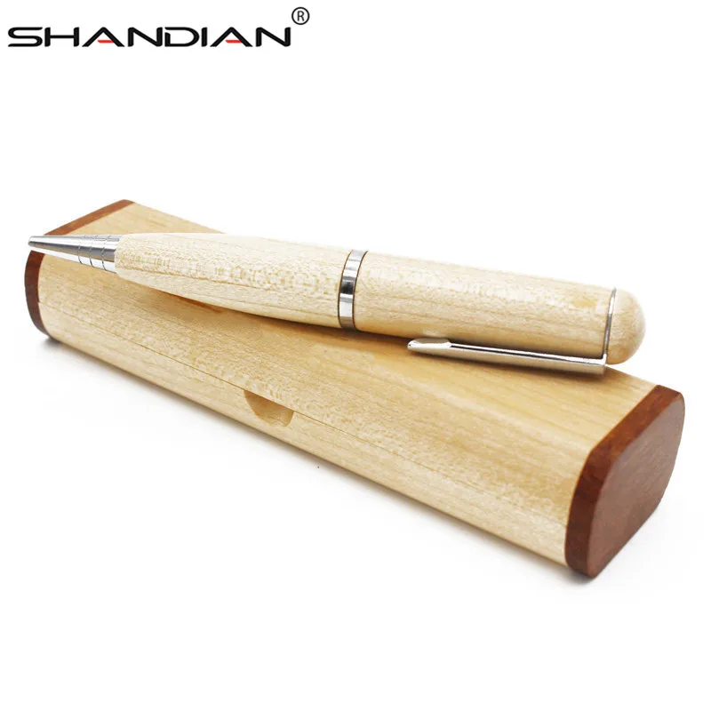 Ручка шариковая SHANDIAN деревянная с подарочной коробкой флэш-накопитель usb флешка 4