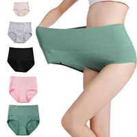 plus size briefs for women underwear high waist panties abdomen cotton underpants solid breathable summer female intimates