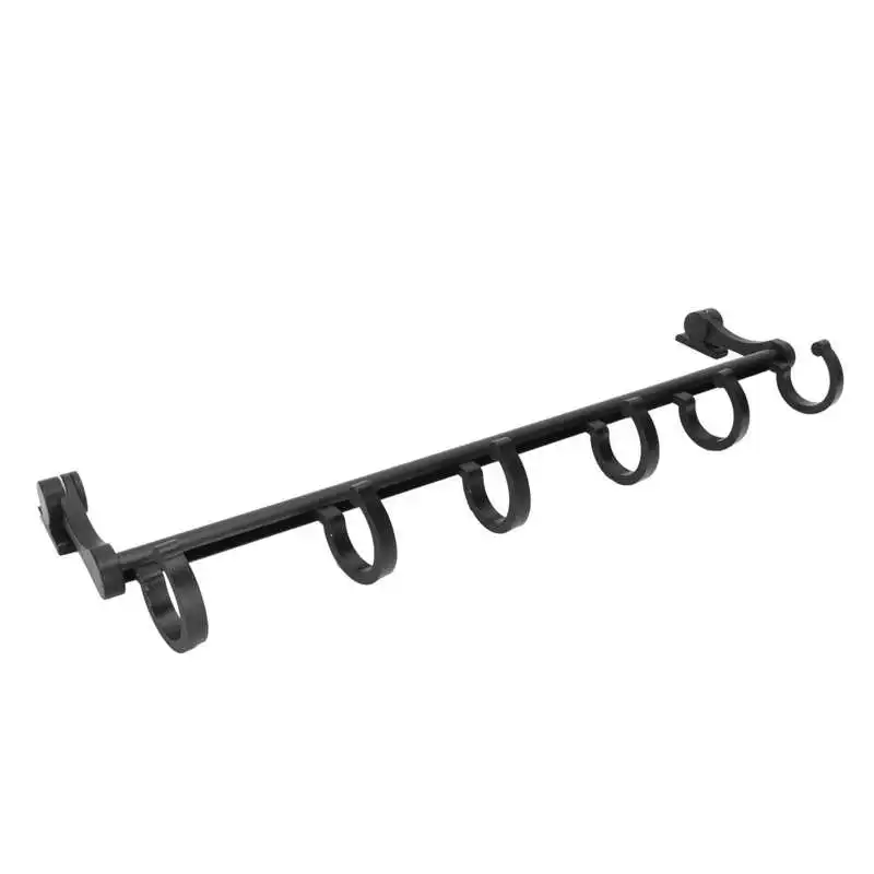 

Towel Rod Towel Bar Towel Rack DualPurpose Movable Rod Holder with 6 Hooks for Home for Bathroom for Kitchen