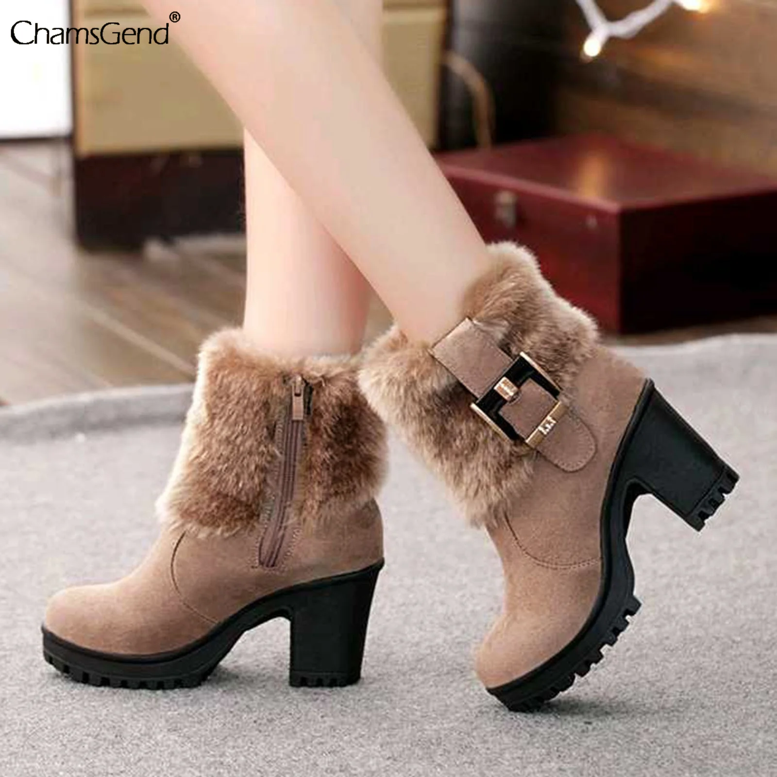 

2021 New Autumn Winter Women Pumps Boots High Quality Retro Zipper European Ladies Shoes High Heels Boots Chaussures Femme