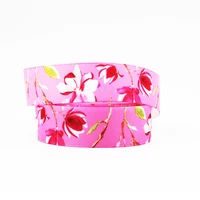 pink foral print ribbon groagrain wedding party decoration ribbon printed brithday gift22mm 25mm 38mm 57mm 75mm