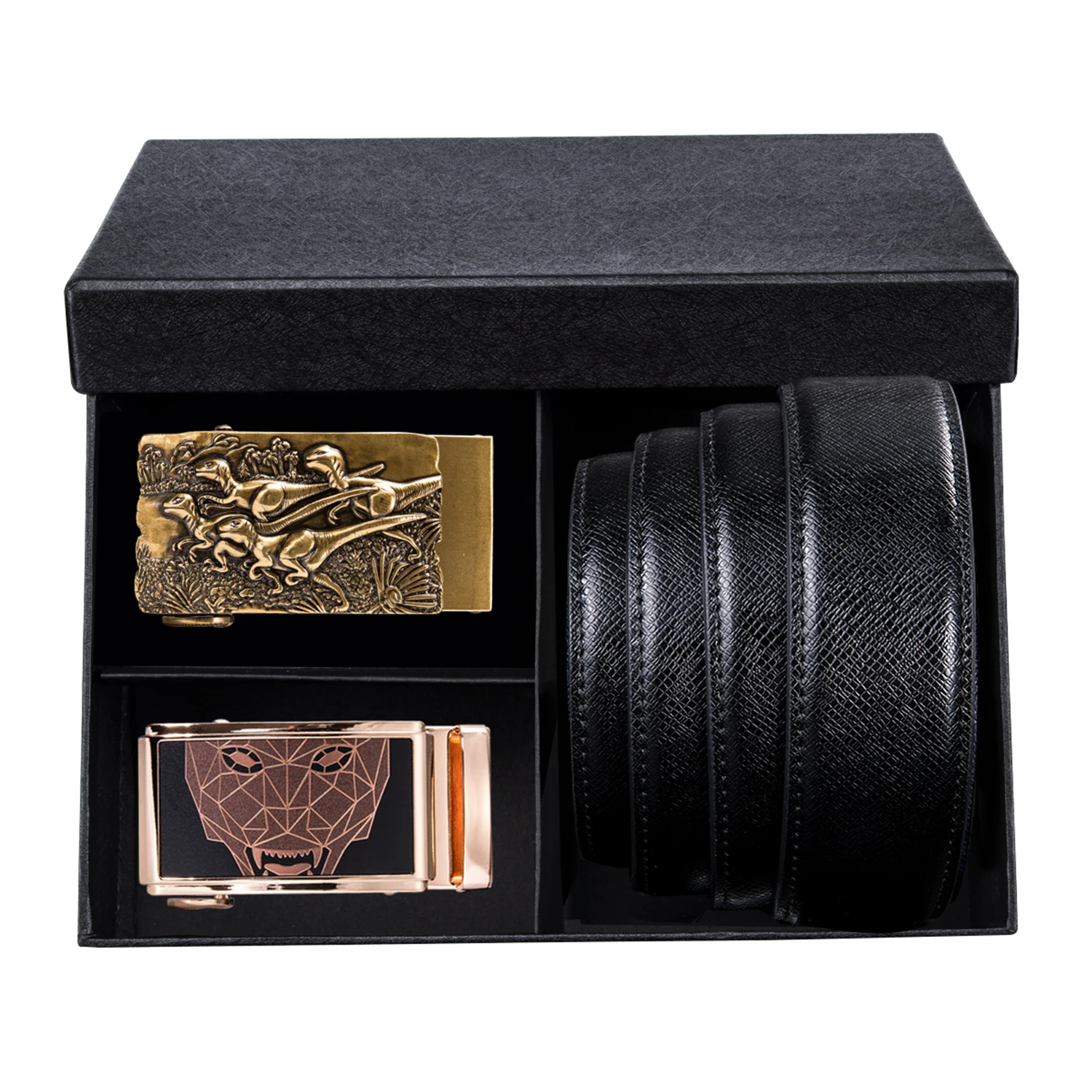 Мужской ремень с автоматической пряжкой из натуральной кожи высокого качества |