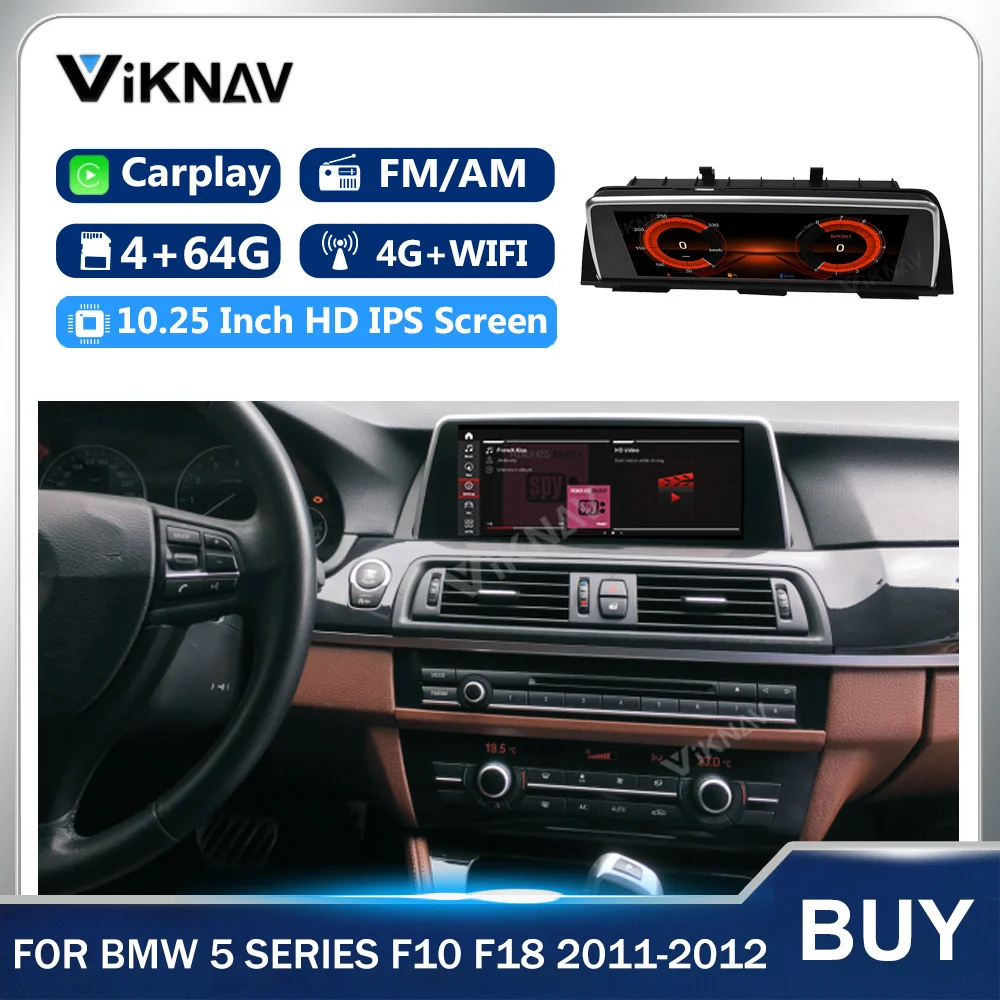 

Автомобильный радиоприемник для BMW, 10,25 дюймов, Android 10,0, 4 ГБ, 64 ГБ, F10, F18, 2011-2012, мультимедийный плеер, стерео, GPS-навигация, головное устройство
