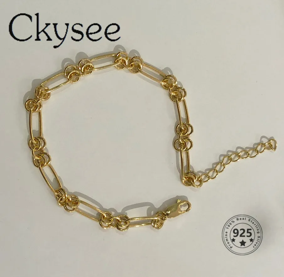 

Ckysee News Design 925 Sterling Silver Bracelets French Style Women O Shape Chain Bracelets Fashion For Women Birthday Gifts
