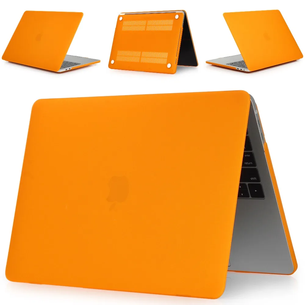Orange Прорезиненный Жесткий Чехол для клавиатуры+ защита экрана+ Пылезащитная заглушка для Apple Macbook Air Pro retina TouchBar 11 12 13 15 16" - Цвет: Orange